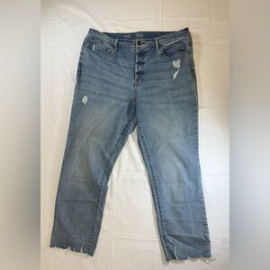 a.n.a Light Blue Distressed High Rise Straight Jeans Size 16
